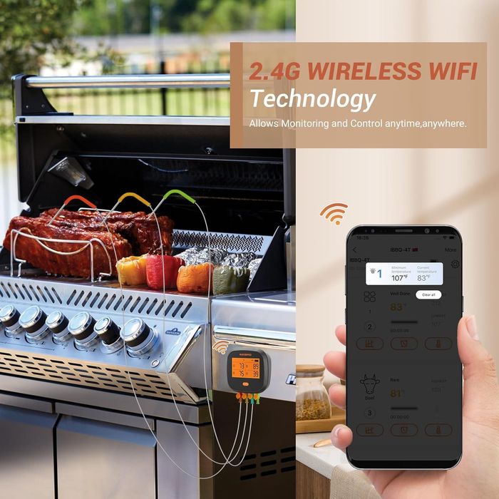 Termometru smart wifi pt carne Inkbird IBBQ-4T,sigilat