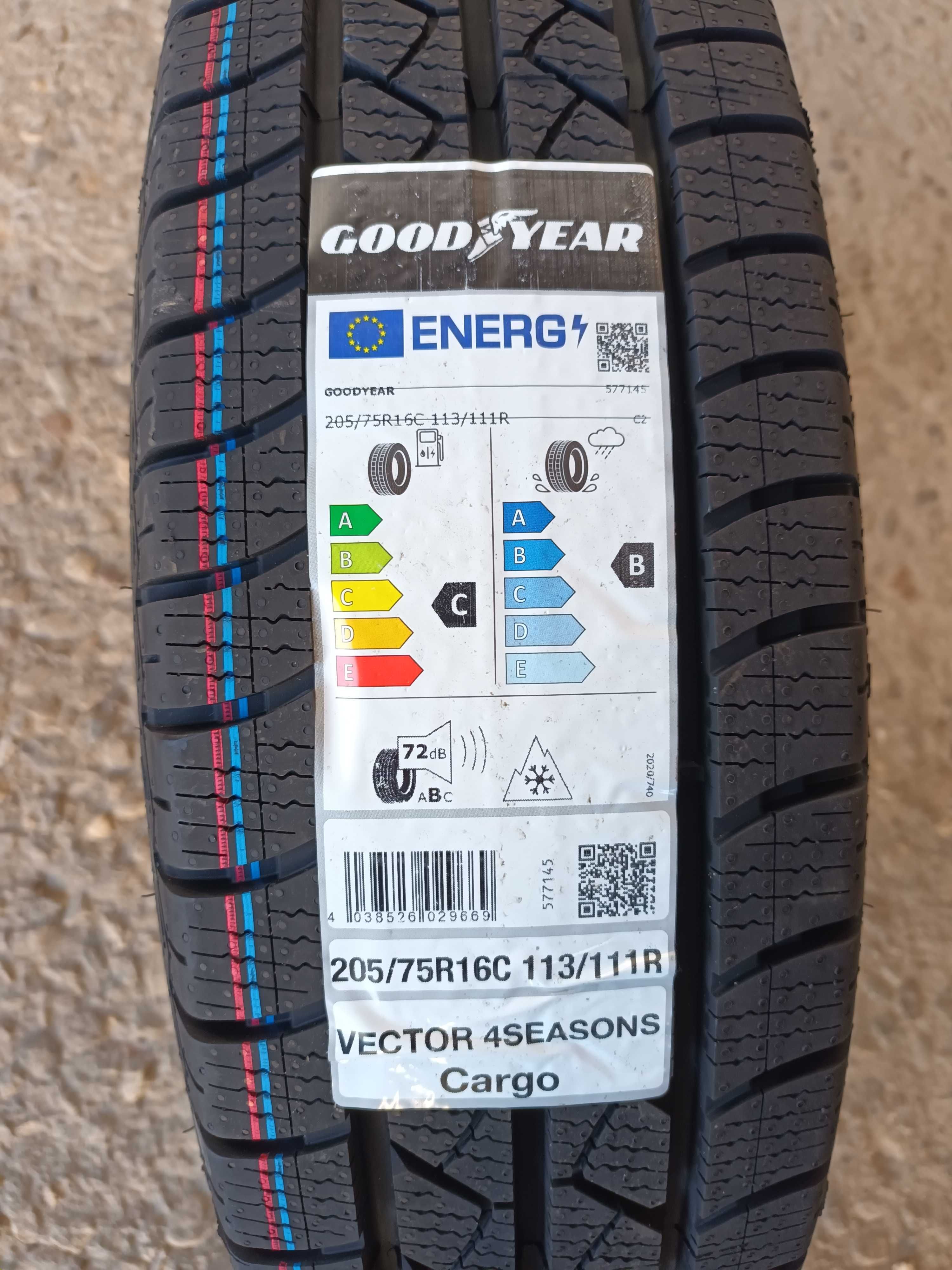 Нови бусови гуми 205/75 R16C Goodyear Cargo 4Seasons M+S 113/111R XL