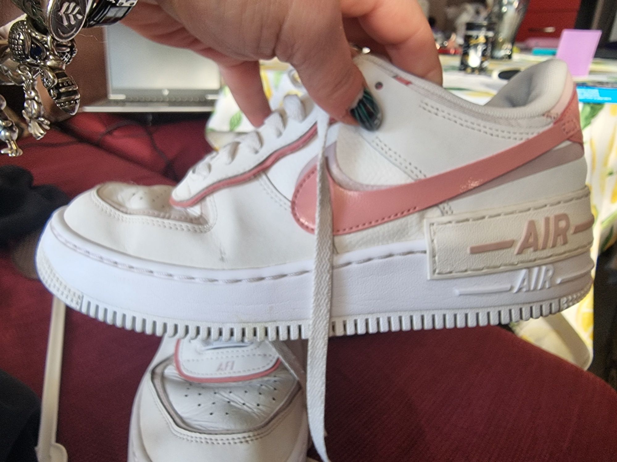 Nike Air Force Shadow White Phantom pink номер 40.5