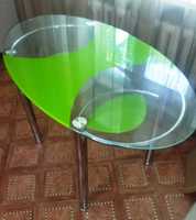Стеклянный стол зеленый 120 × 70 см