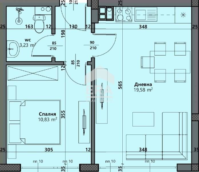 Продава се Двустаен апартамент в Варна, Виница - 53 кв.м за 1095 €/кв.м - Снимка #2