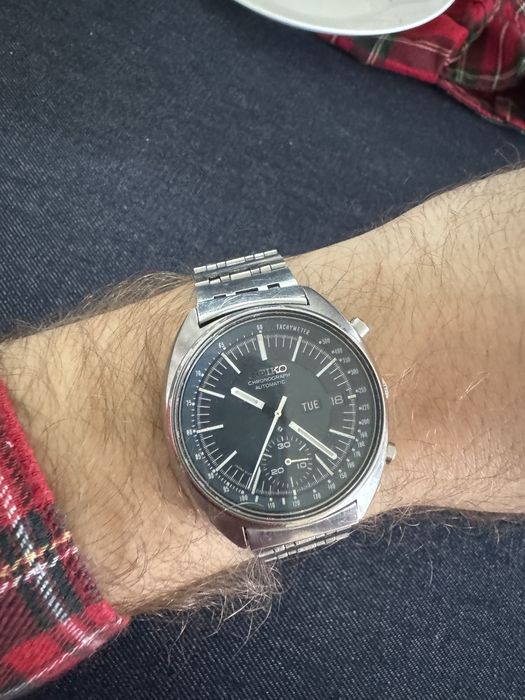 Seiko Chronograph 6139-7030 Vintage Day Date Black automatic