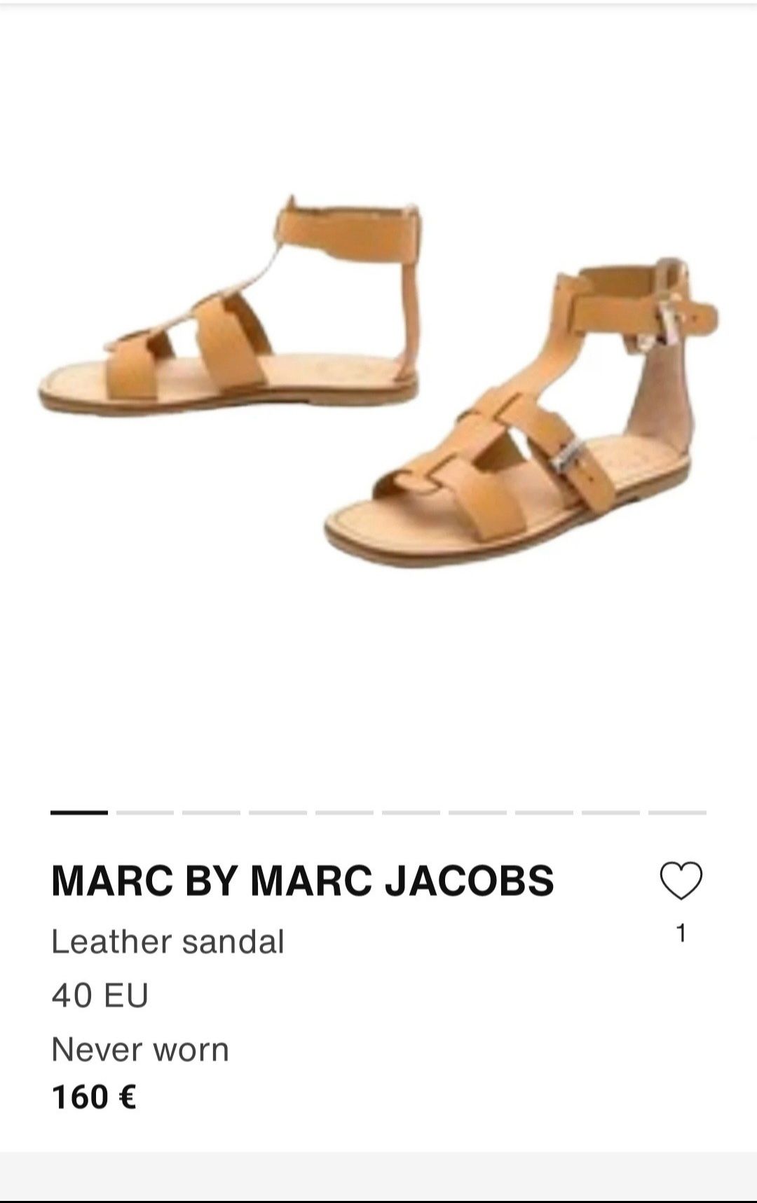 Sandale Marc by Marc Jacobs 38, piele fină, camel , brand,lux