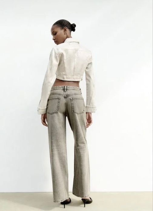 Късо дънково яке зара