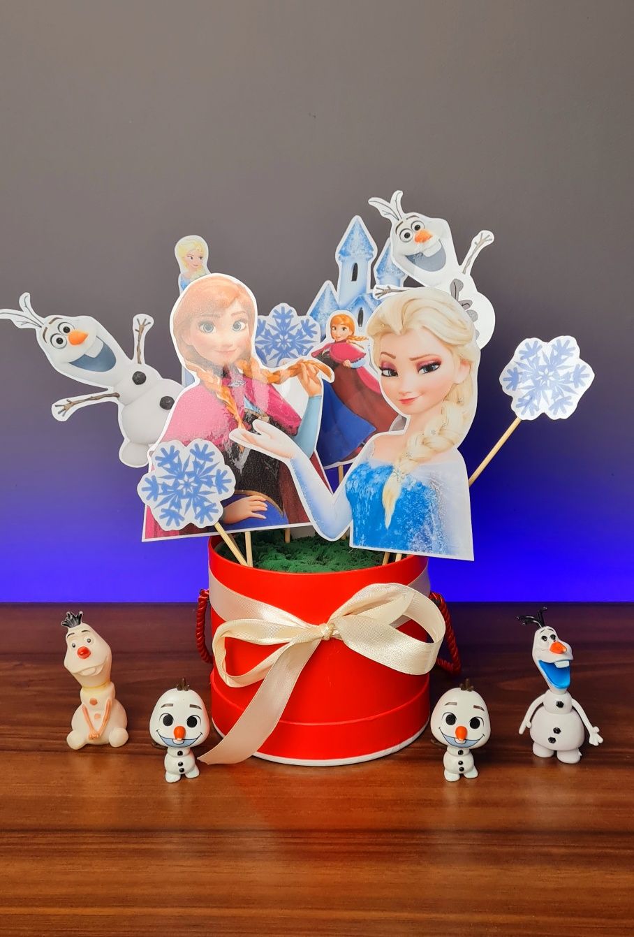 Toppere tort cu tema Ana și Elsa+ TRANSPORT GRATUIT