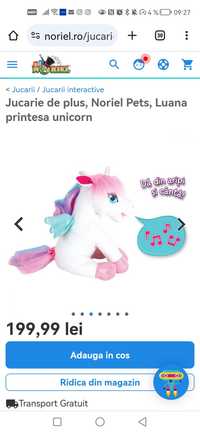 Jucarie de plus, Noriel Pets, Luana printesa unicorn