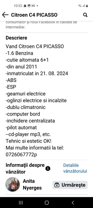 Citroen picasso c4 2011  automata stare foarte bună de funcționare