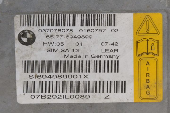 Calculator Airbag Modul 65776949899 / 037078078 BMW Seria 7 E65/E66