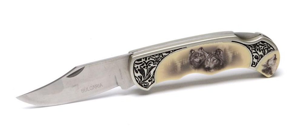 Сгъваеми ножове гравирани с горско животно и ПОДАРЪЧНА кутийка лукс