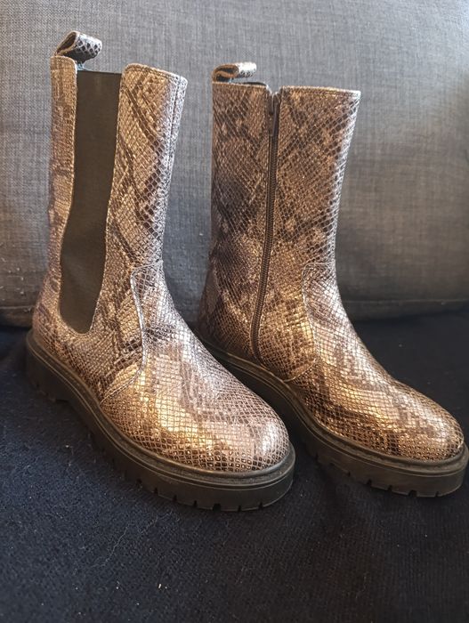 Боти естествена кожа Geox, змийски десен