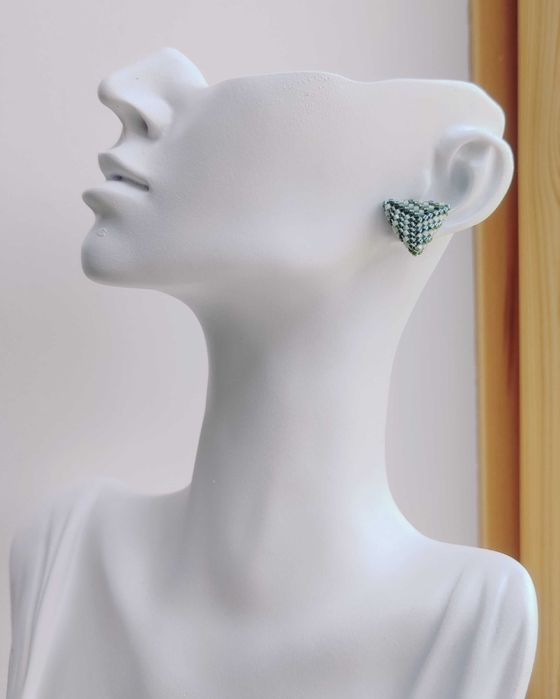 Ръчно изработени обеци - Сребро 925 / Стомана и Японски мъниста Миюки