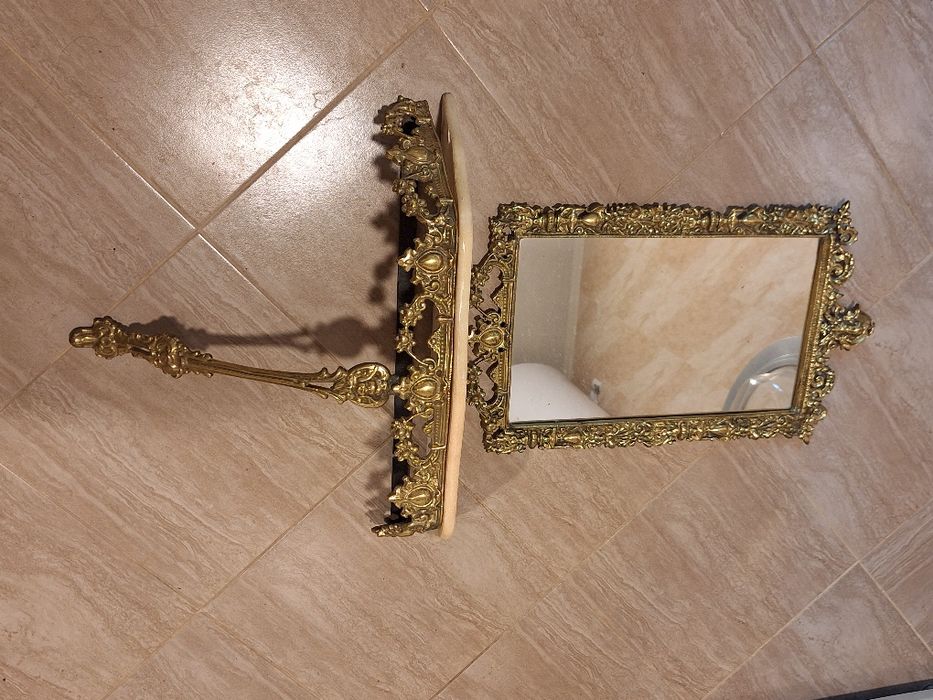 Конзола и огледало от плътен месинг