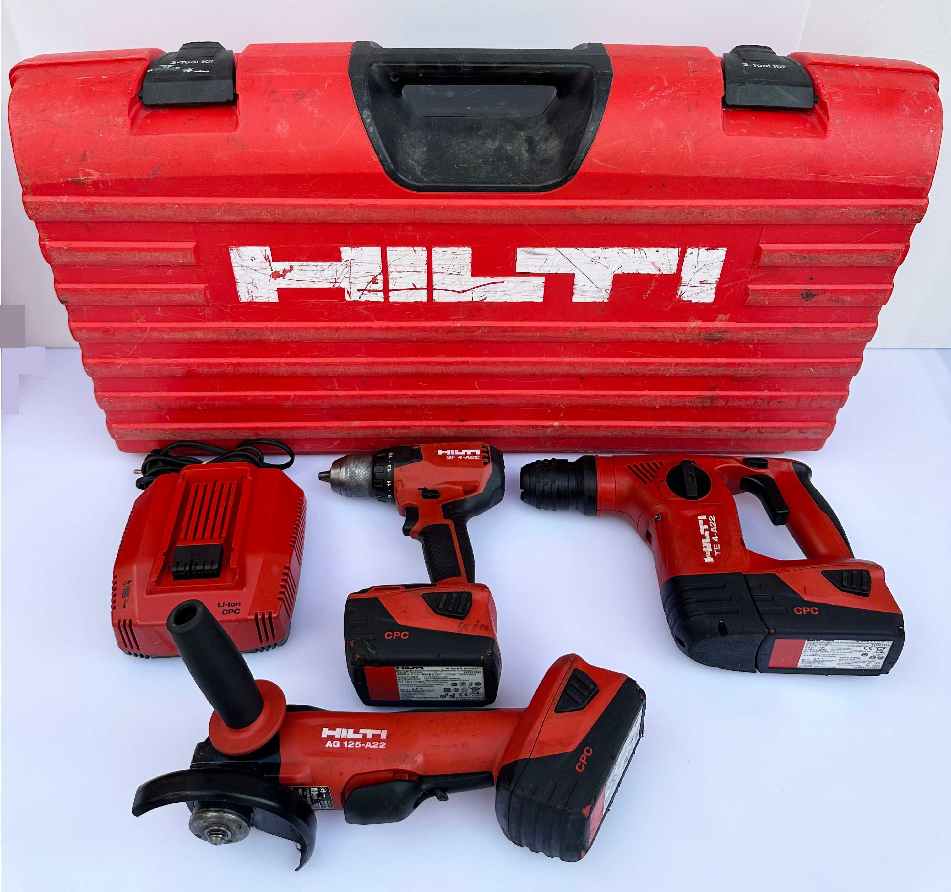Hilti комплект - Акумулаторен сет от перфоратор, винтоверт и ъглошлайф