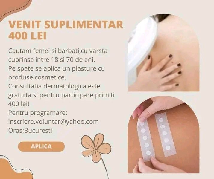 Venit suplimentar testare produse cosmetice