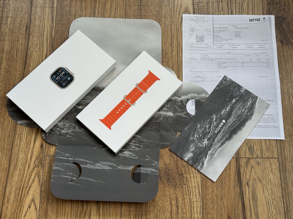 Apple Watch Ultra 2 49mm Titanium Orange Ocean Band Гаранция