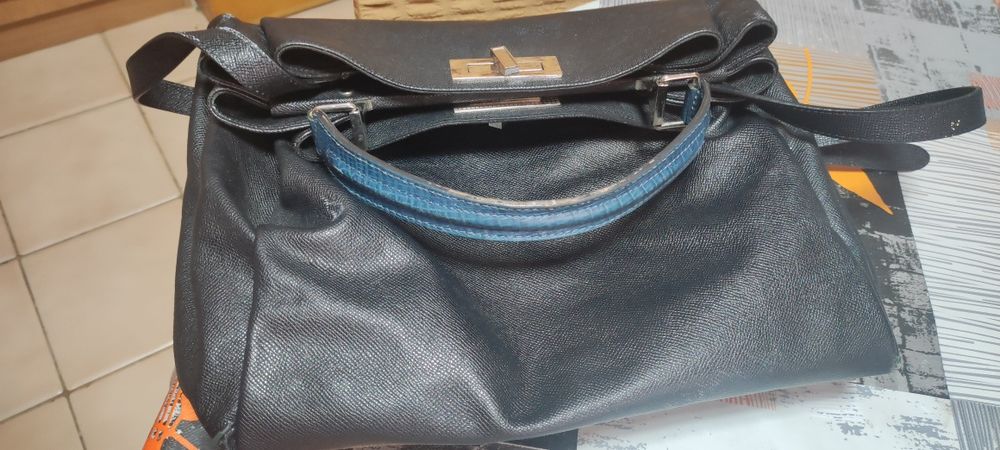 Дамска чанта, нова, голяма,  кожа,  цвят графит