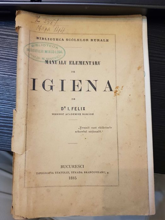 Manual Elementar de Igiena dr. Iacob Felix 1885
