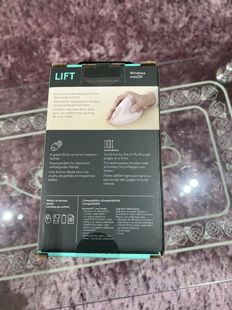 LOGITECH Lift vertical ergonomic cablu fără mouse roz