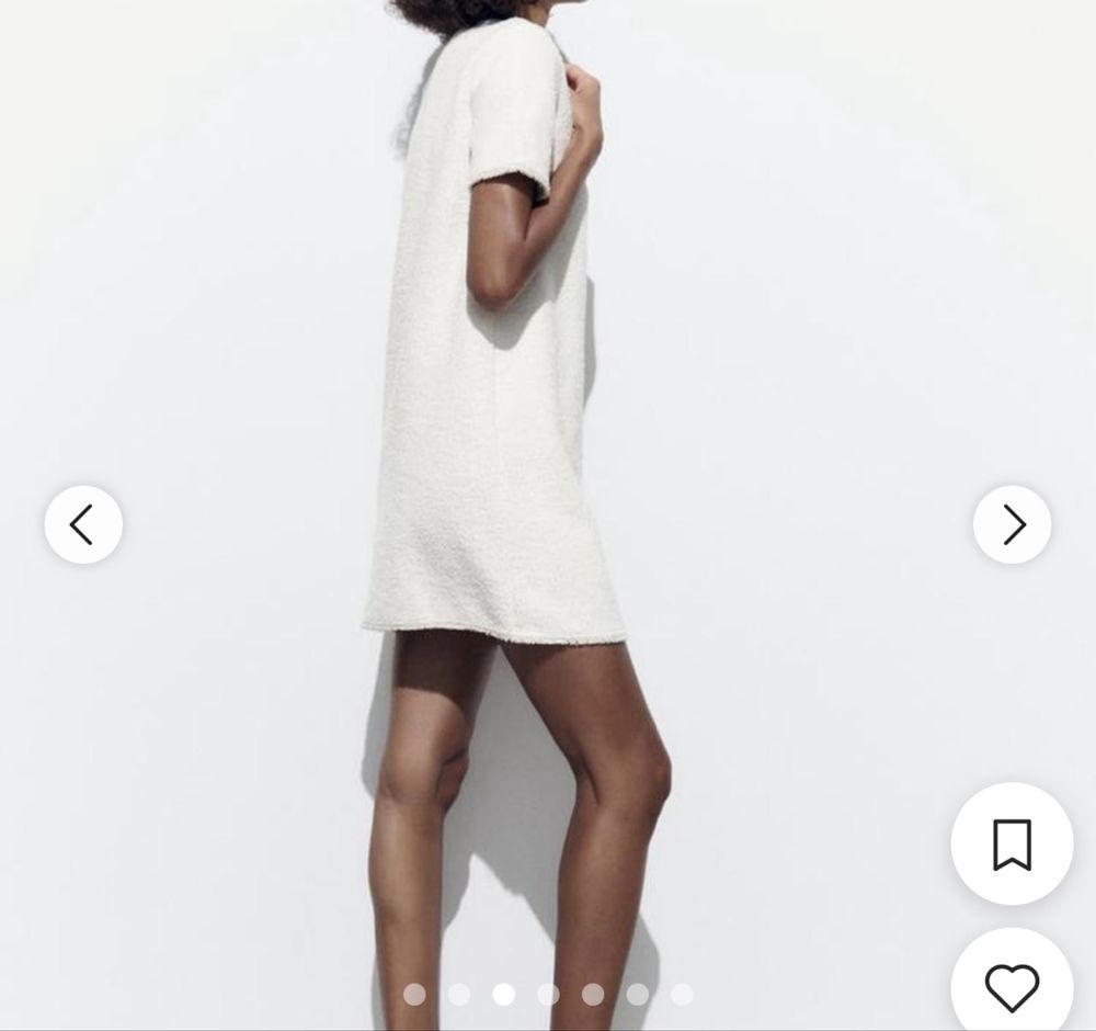 Zara букле бяла рокля свободен модел