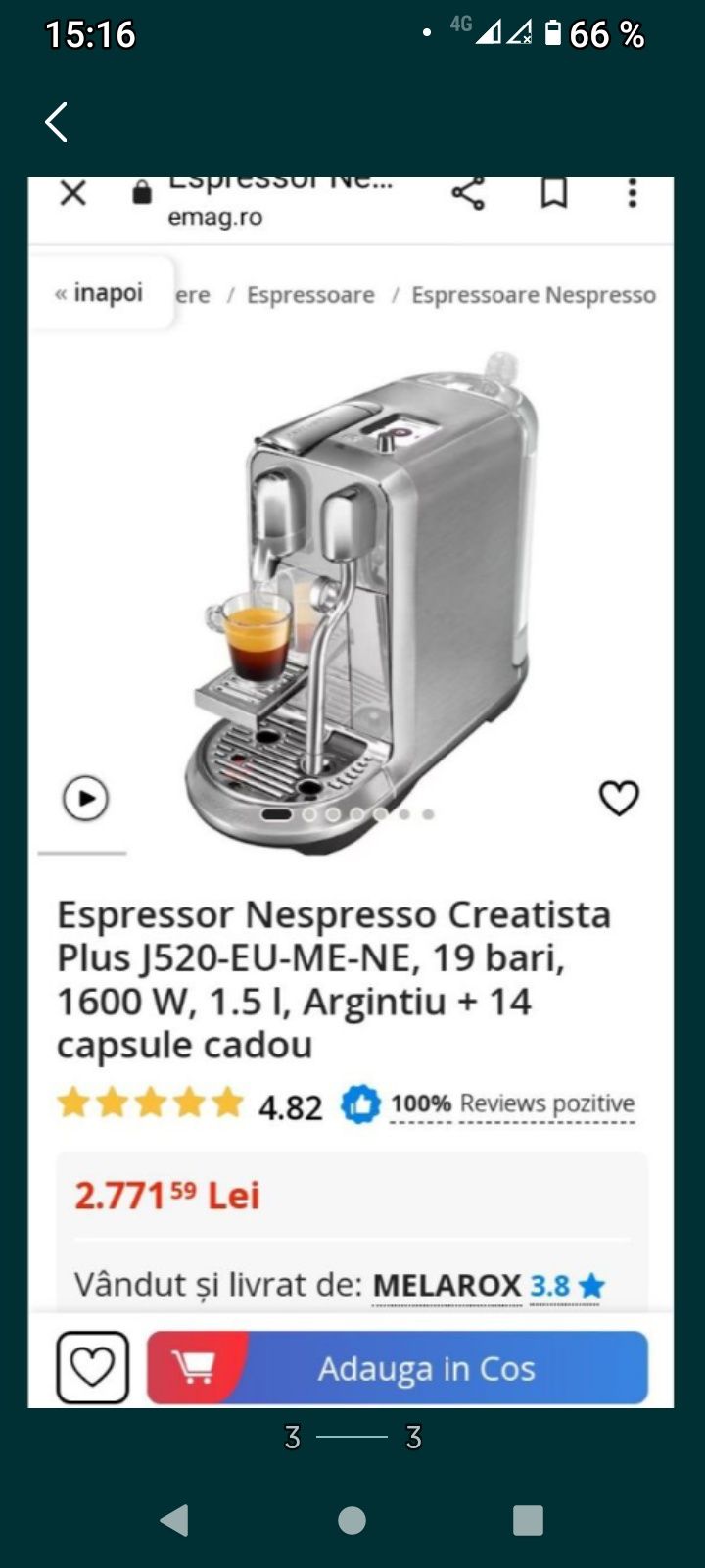 vând espressor nespresso