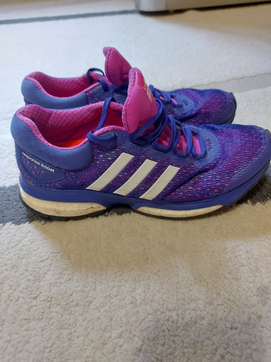 Adidas Womens Response Boost Running Shoes - Flash Pink/Night Flash