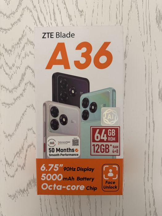 Продам новый телефон ZTE Blade A36