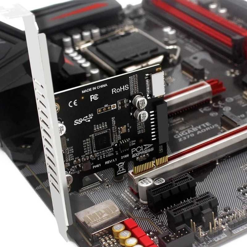 PCI Карта за USB 3.0 и Type C предни портове на кутия