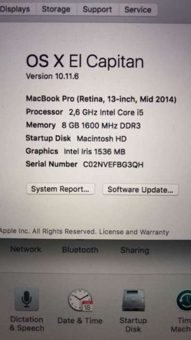 Macbook pro 13 inch mid 2014