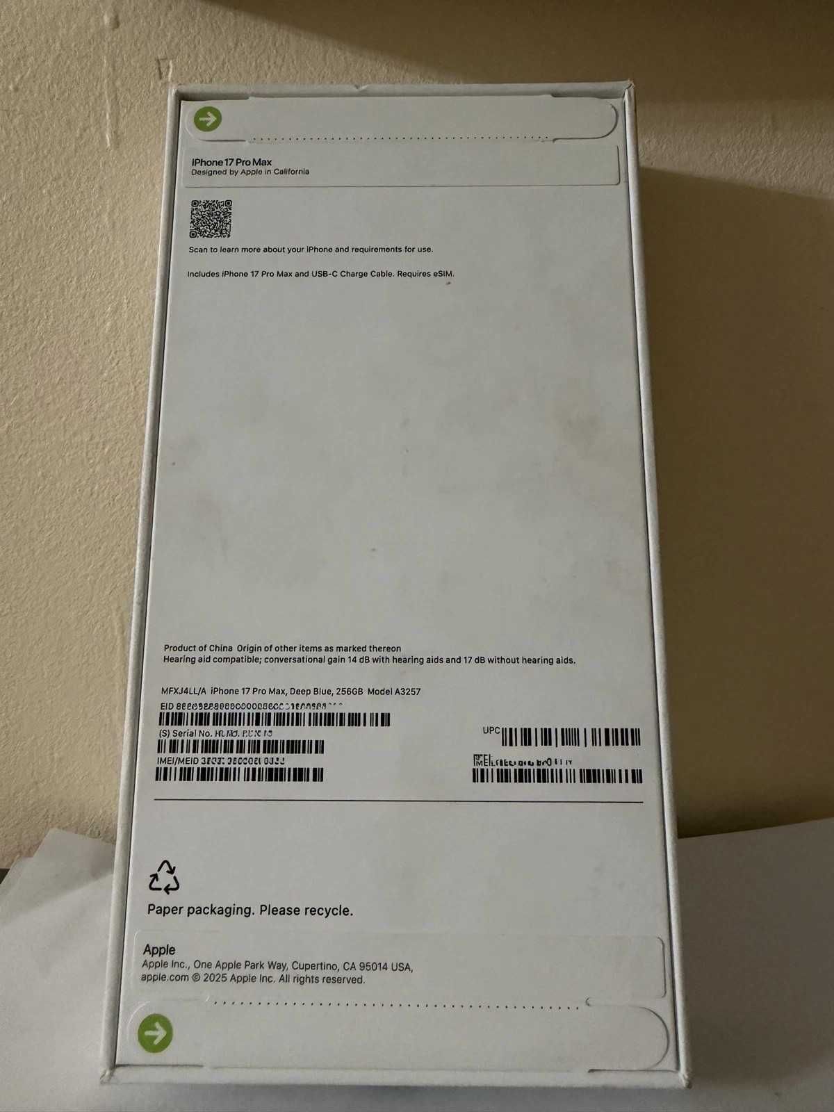 iPhone 17 pro max 256 gb