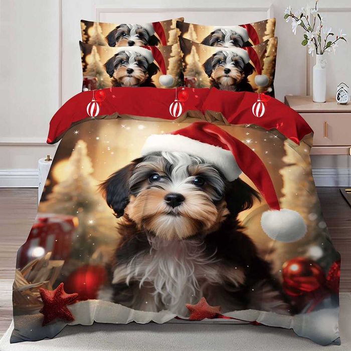 Двулицево коледно спално бельо (Реално изображение), 6 части