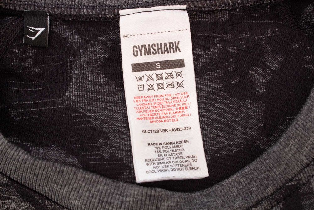 Gymshark дамски топ къс crop top камофлаж с дълъг ръкав S