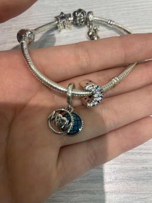 Оригинальный серебряный браслет Pandora с 5 шармами