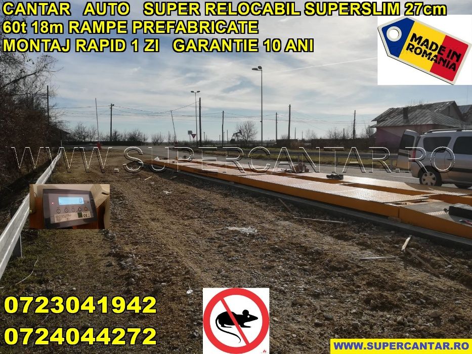 Cantar Auto 60t-80t 16-18m Nou Superslim 30cm SUPER RELOCABIL