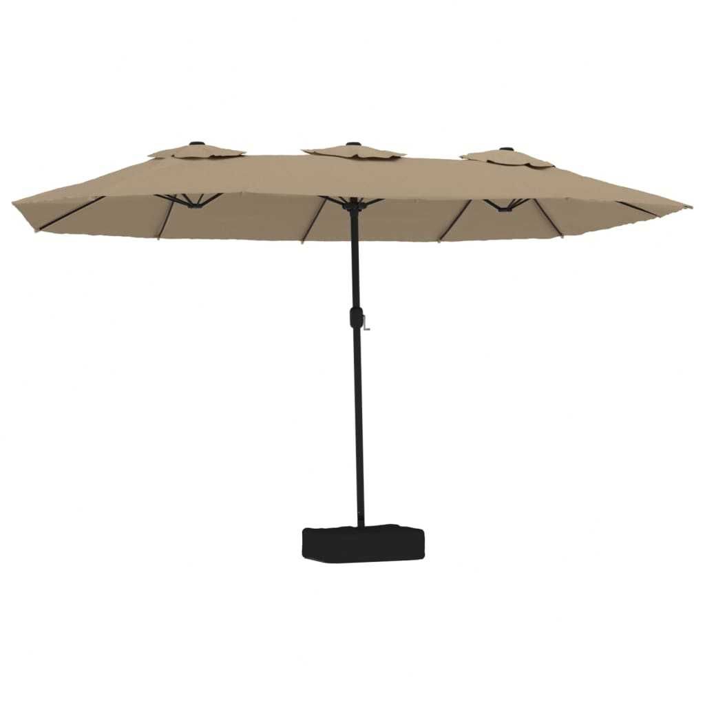 Umbrelă de soare cu baza gradina/terasa 450×245 cm Bej OFERTA