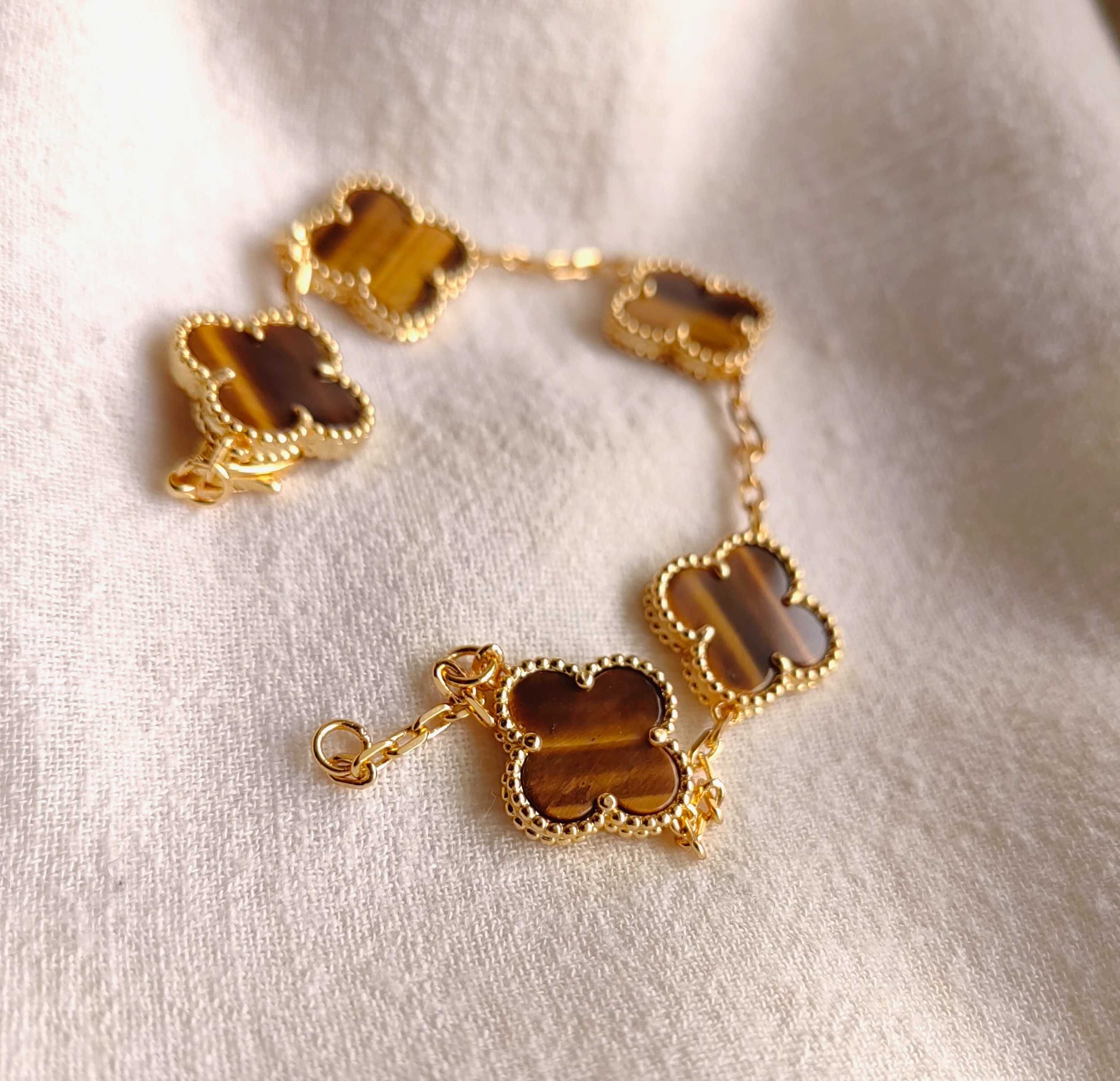 Дамска гривна с пет детелини с тигрово око Van Cleef & Arpels VCA