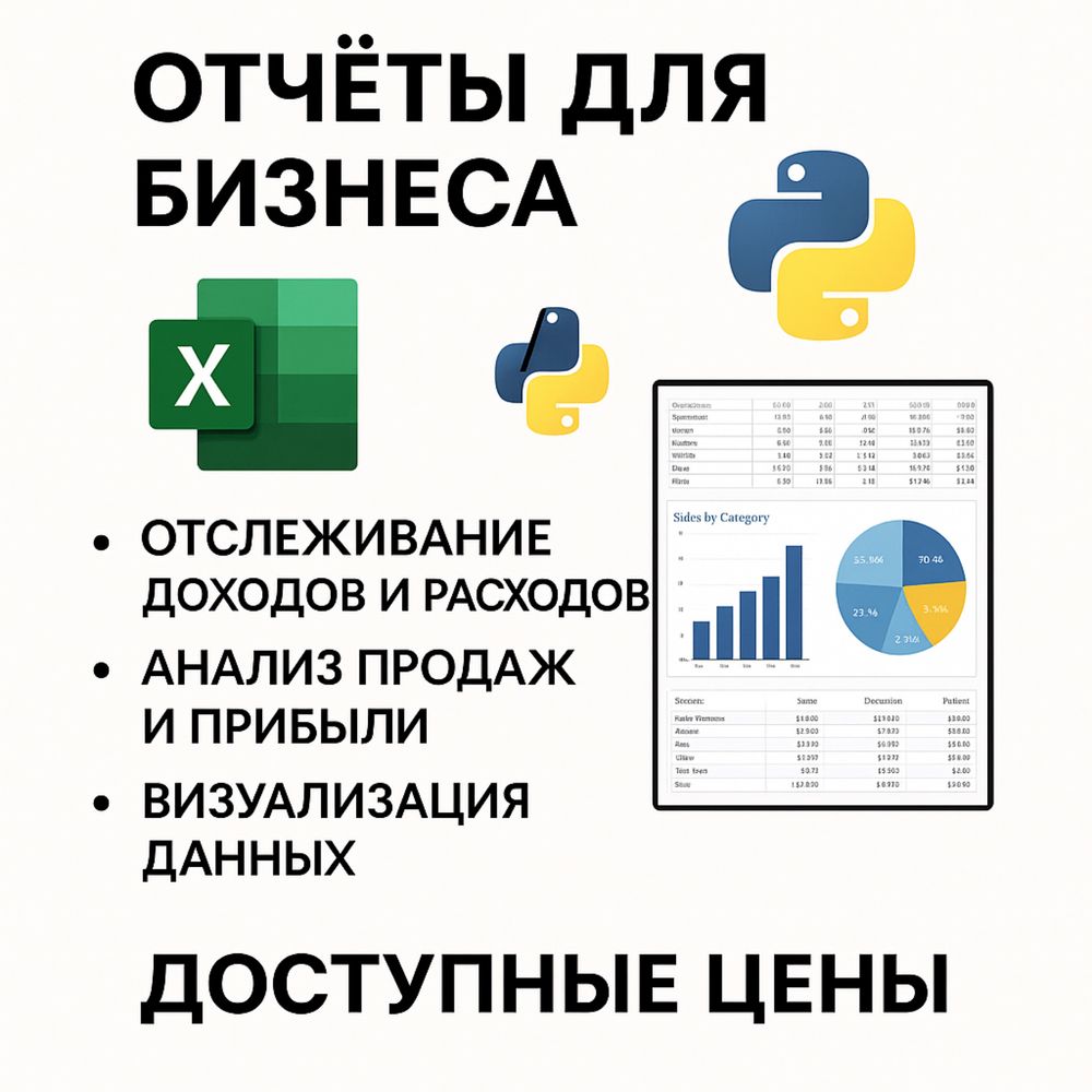 Профессиональные отчеты для бизнеса | Excel и Python | Доступные цены