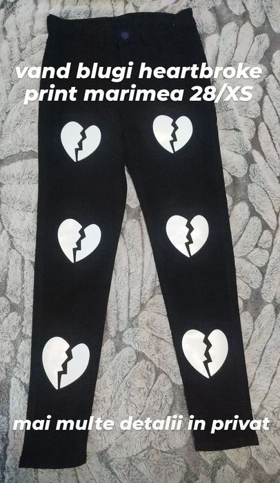 Vand blugi broken heart print 28/XS