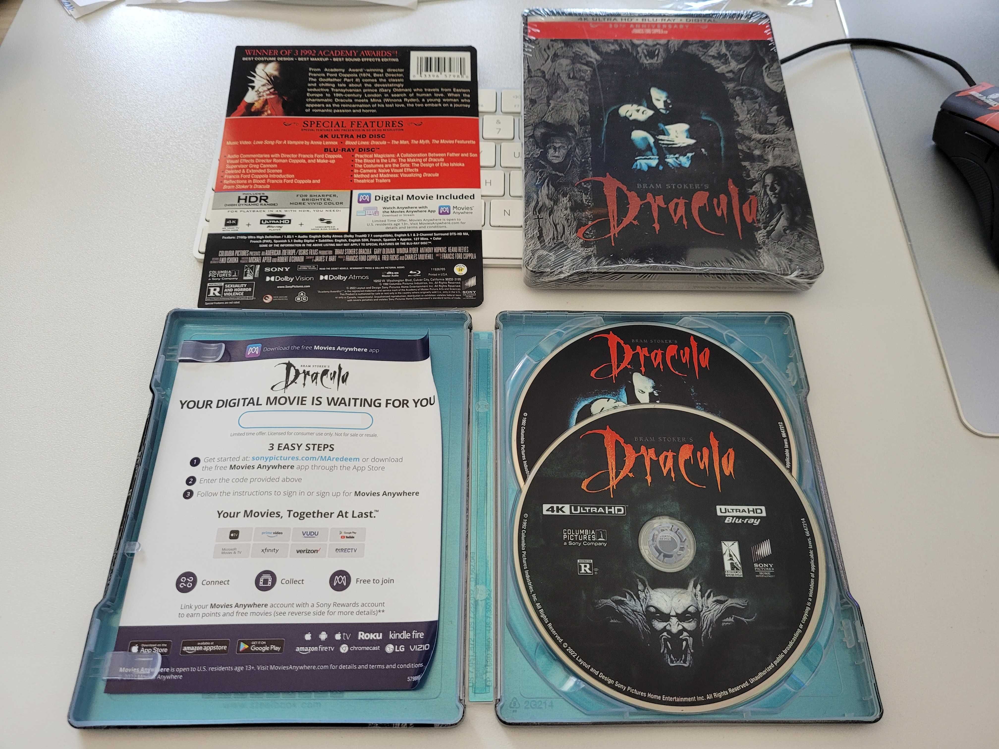 Film Blu-Ray 4K Bram Stoker's Dracula, 1992, Dolby Vision, 30th Anniv.