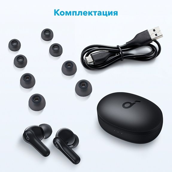 Новые беспроводные наушники Soundcore Life P2 Mini (чёрные)