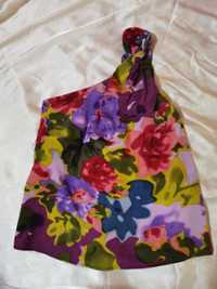 Блузка изкуствена коприна- флорални цветове