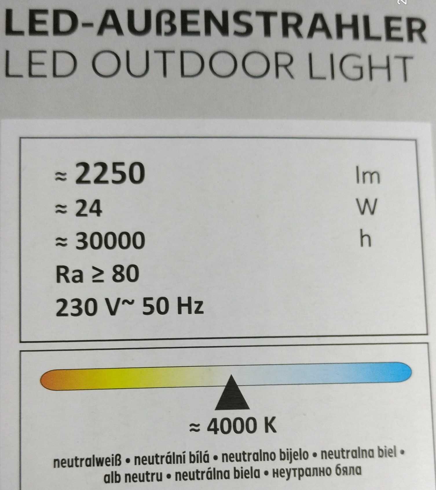 Reflector LED cu senzor de miscare, 24W
