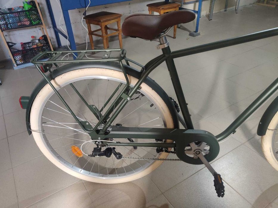 Bicicletă de oraș Elops 520 cadru înalt kaki