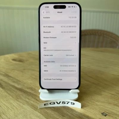 iPhone 15 A2846 - Black - 128GB (Boost Mobile Only) - 100% BH - Parts