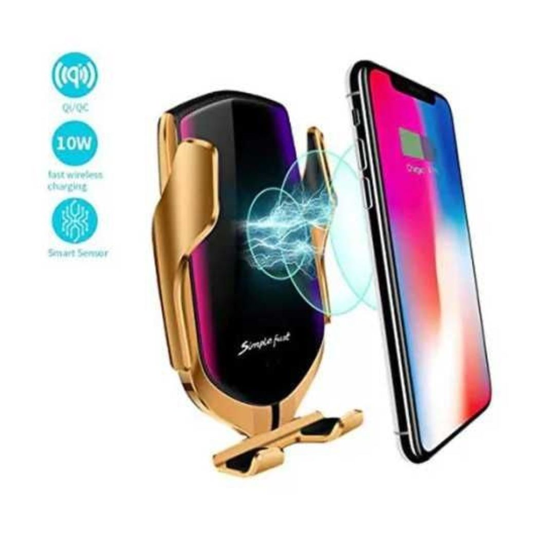 Suport telefon Auto R1 cu încarce wireless smart senzor  fast charge