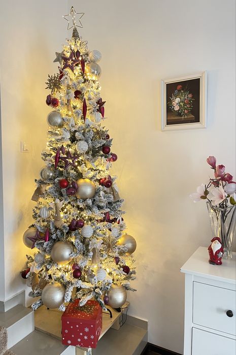 Brad nins impodobit- se vinde cu tot cu decoratiuni