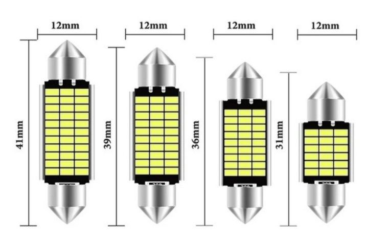 Bec LED C5W C10W lumina alba, canbus pentru interior auto