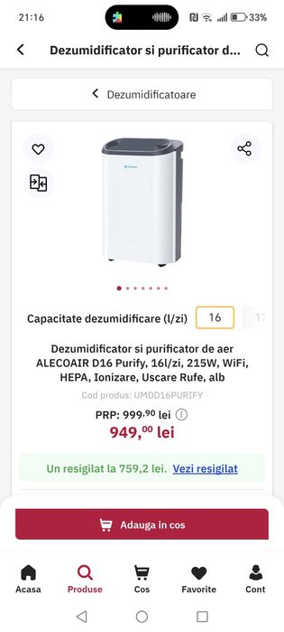 Vand dezumidicator AlecoAir