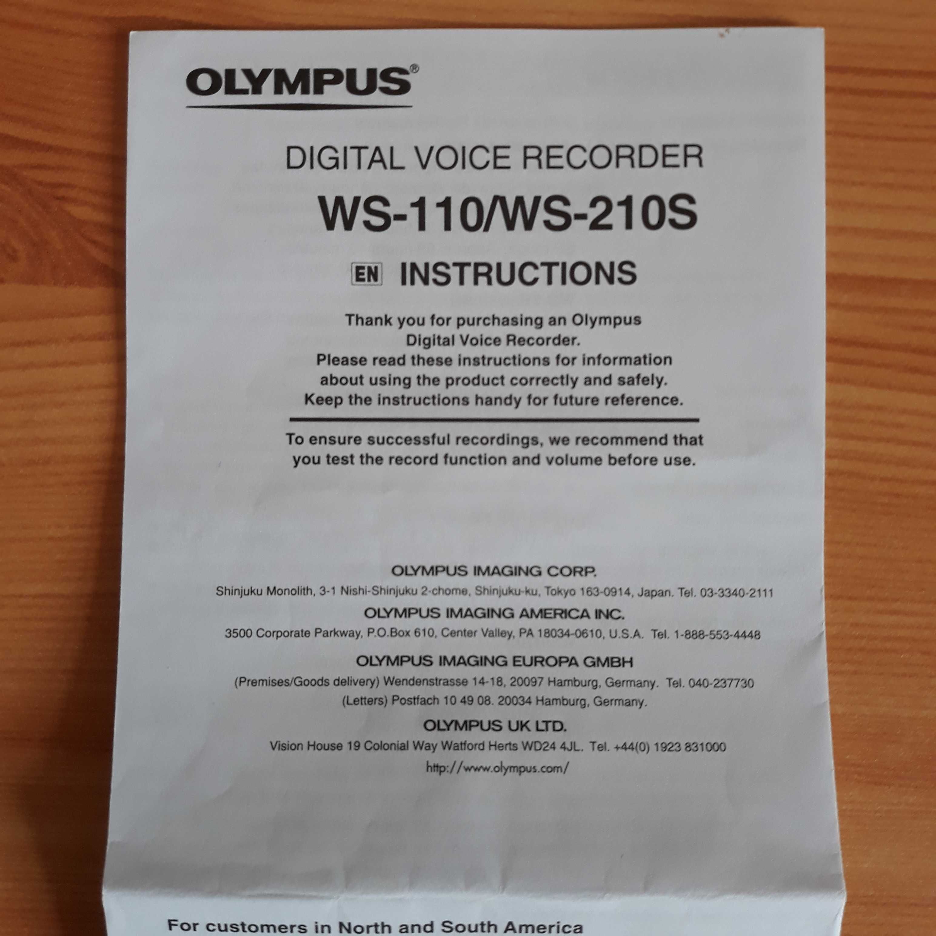 Reportofon Olympus WS-210S