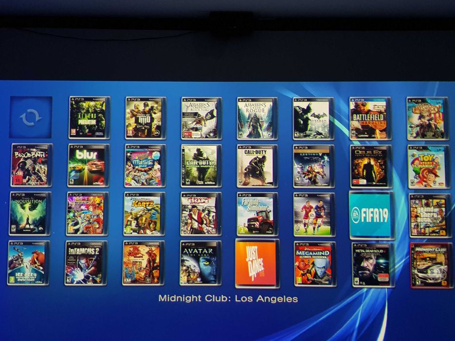 PS 3 playstation 3 Sony PS3, HDD 500 Gb+75 jocuri FIFA 19 GTA 5 MK NFS