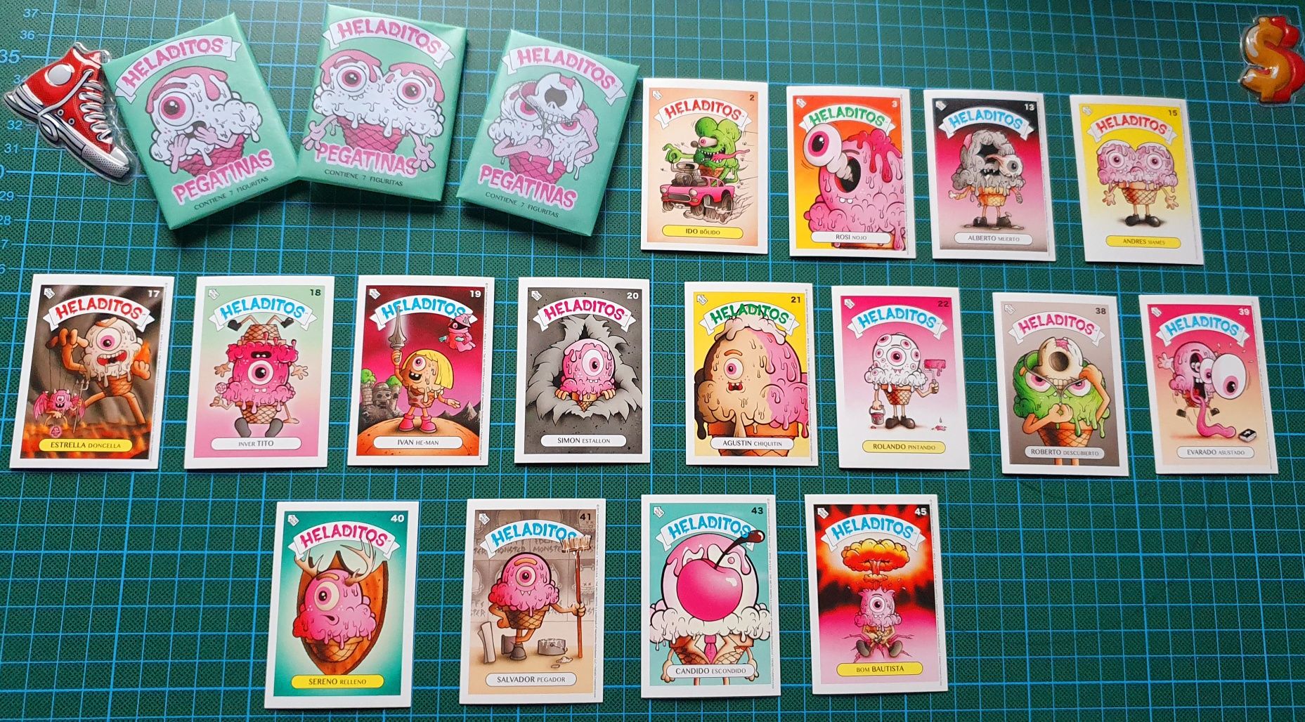 4 serii Melty Misfits ~ similară Garbage Pail Kids